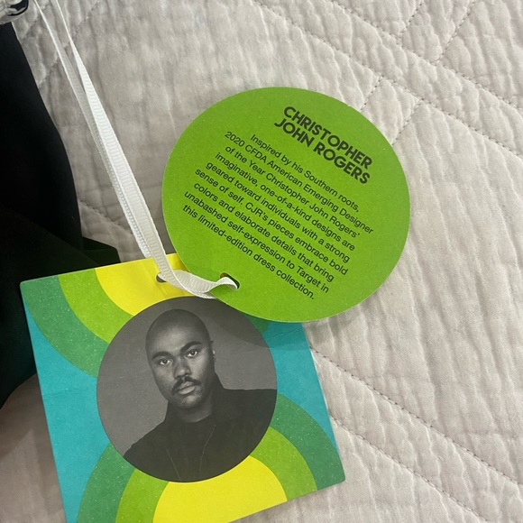 Christopher John Rogers White & Black Cotton Floral Dress - Picture 5 of 5